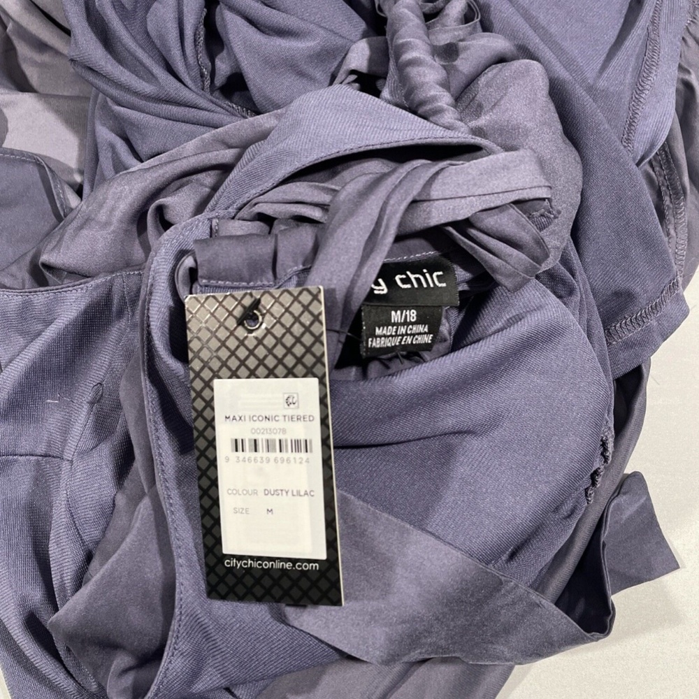 NWT $129 CITY CHIC‎ [ 18W M/18 ] Iconic Tiered Maxi Dress in Dusty lilac #S378 - Picture 3 of 12